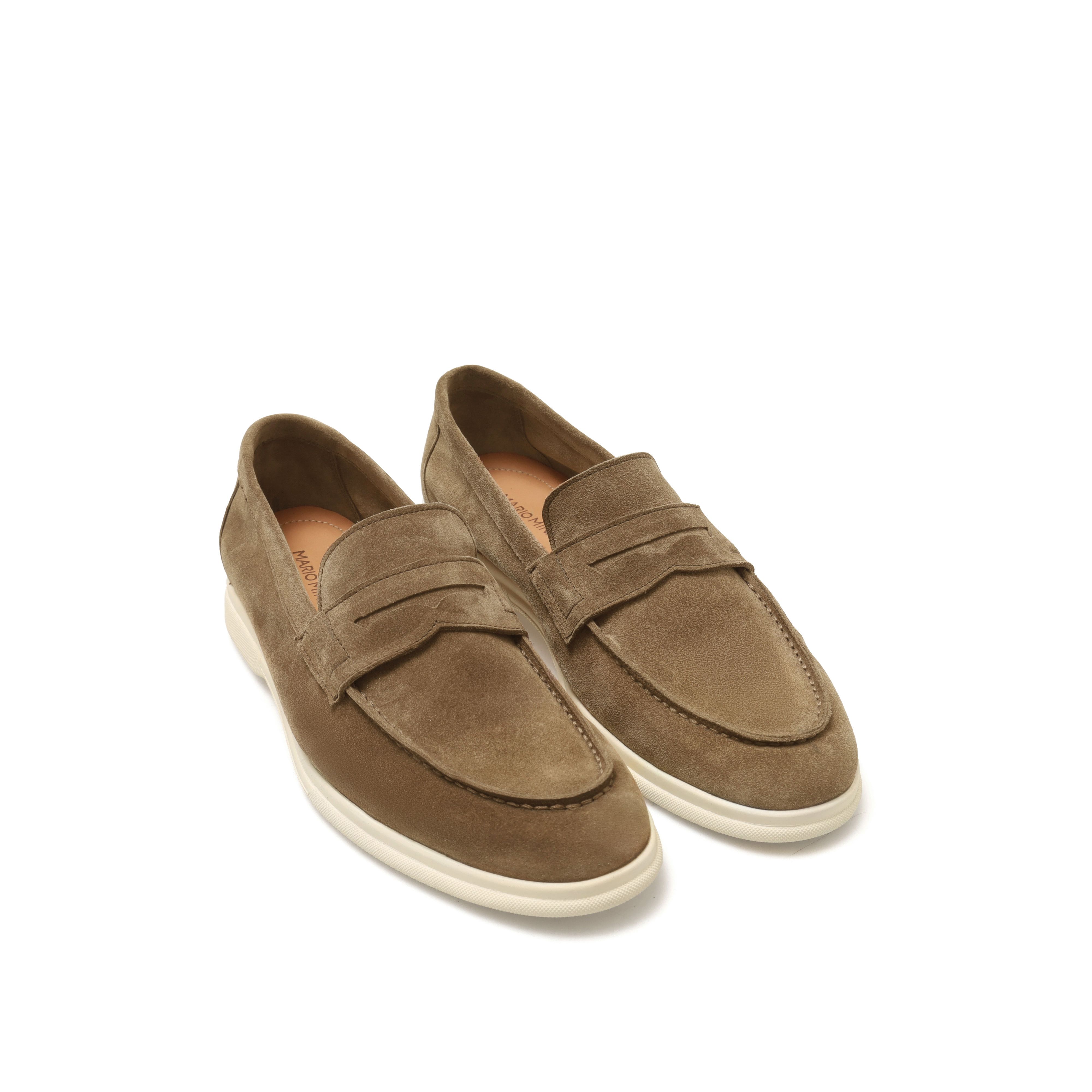 Daybreak Suede Penny Loafers Almond - Image 2