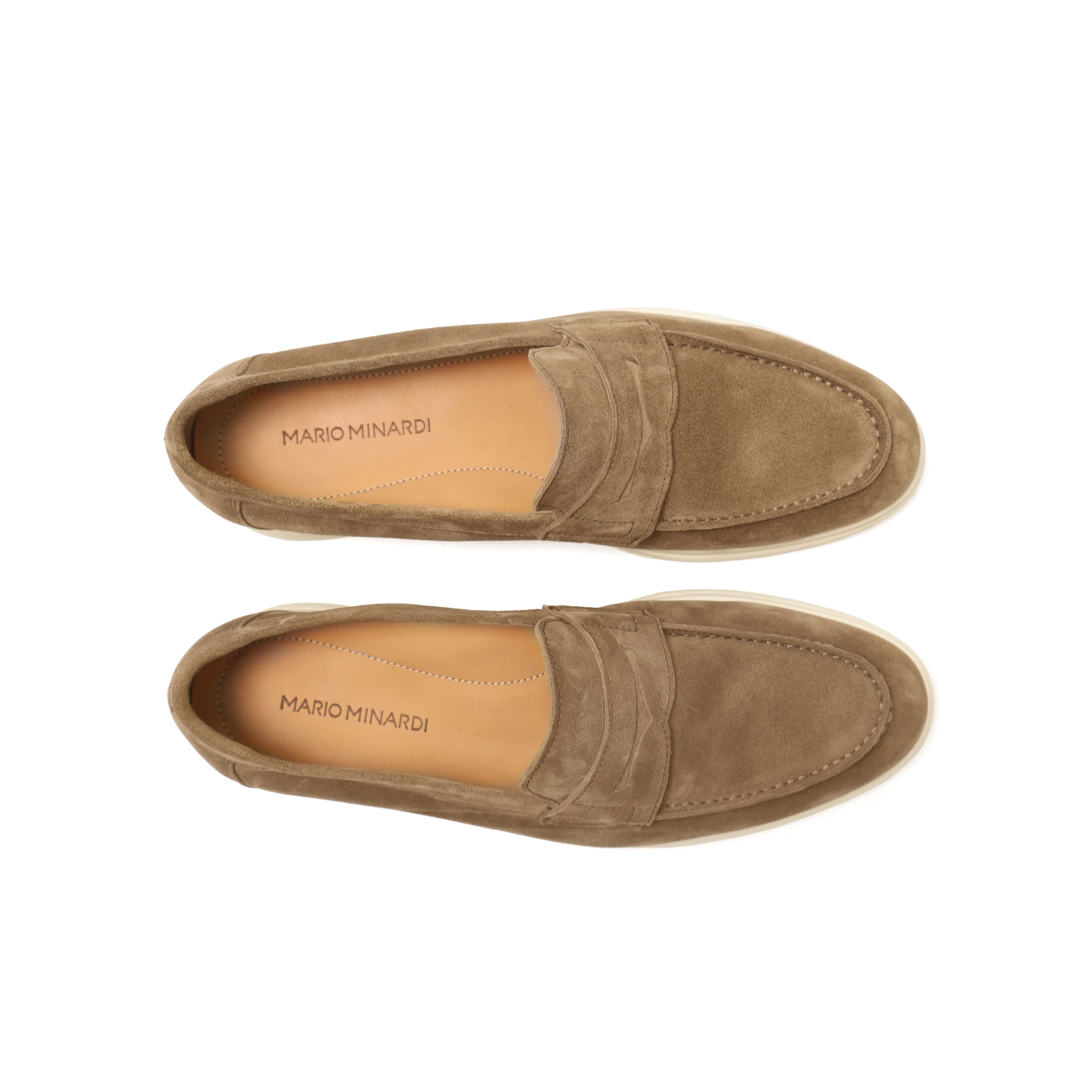 Daybreak Suede Penny Loafers Almond - Image 4