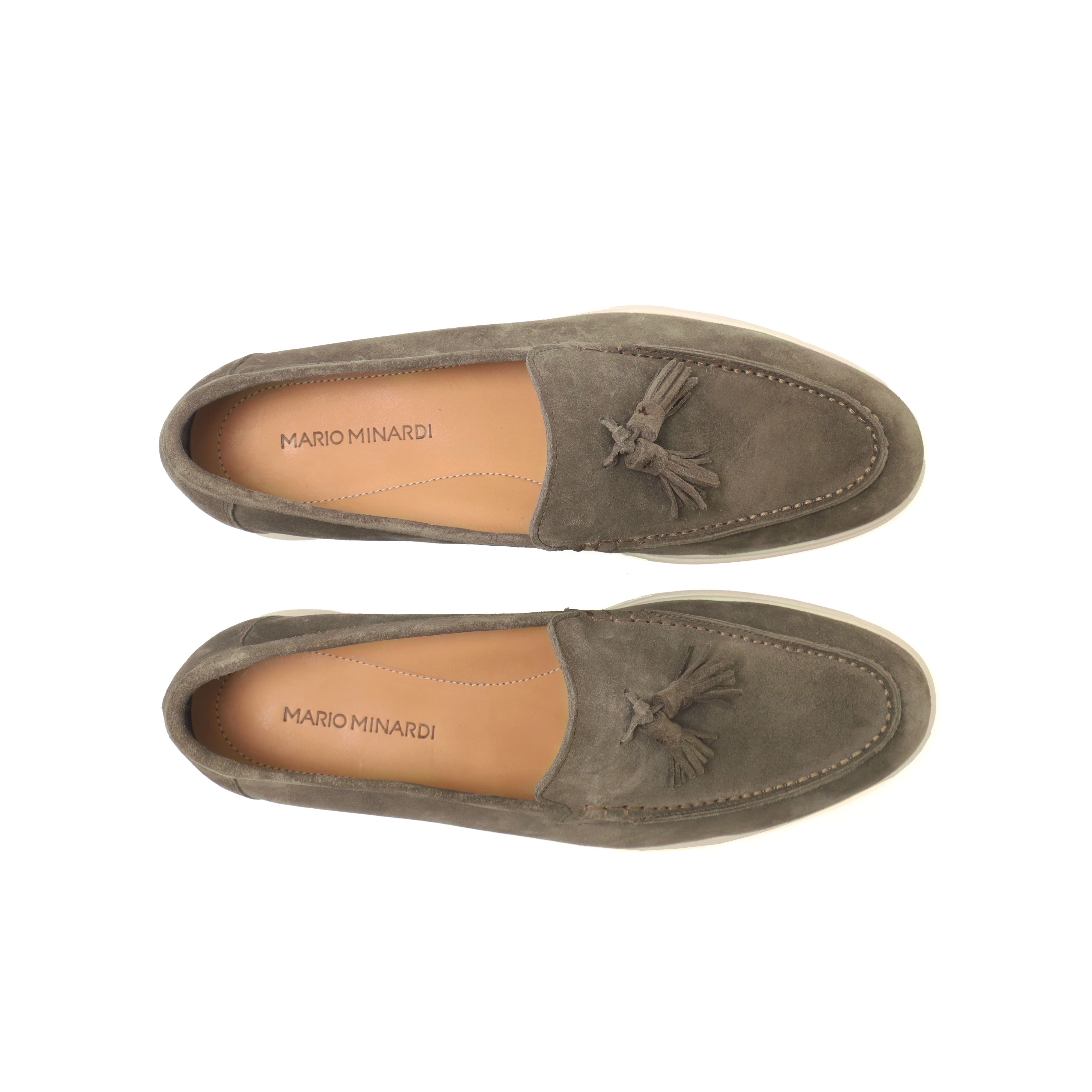 Dusk Suede Tassel Loafers Taupe - Image 5