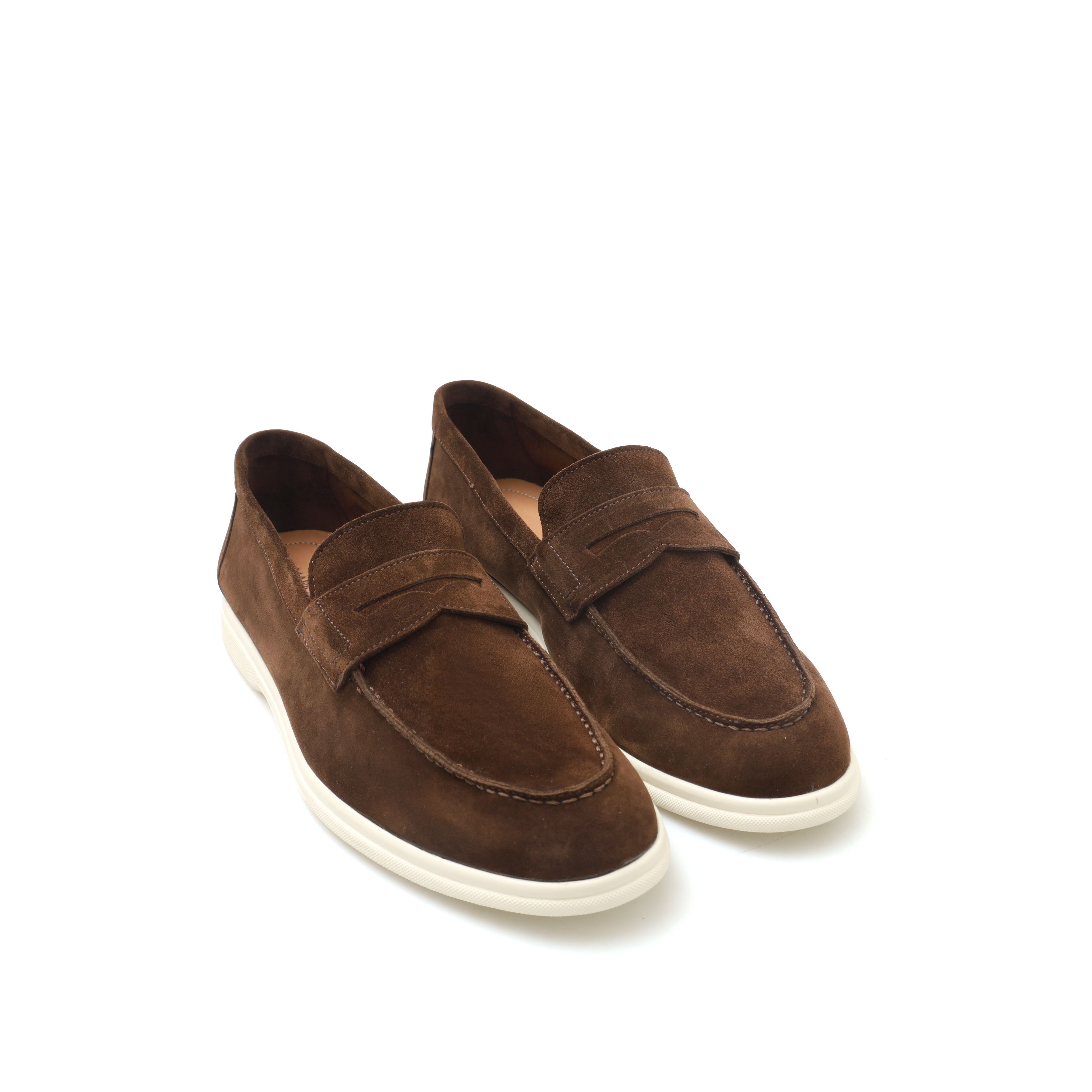 Daybreak Suede Penny Loafers Walnut - Image 2