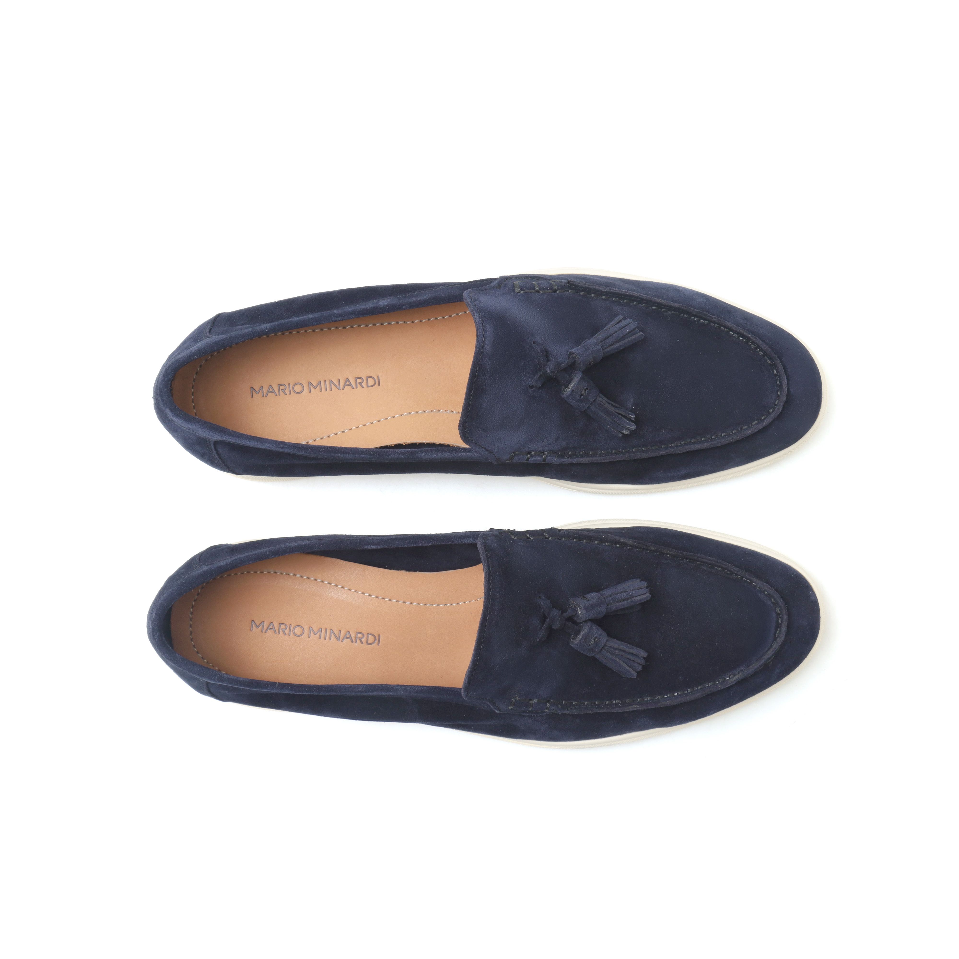 Dusk Suede Tassel Loafers Navy - Image 5