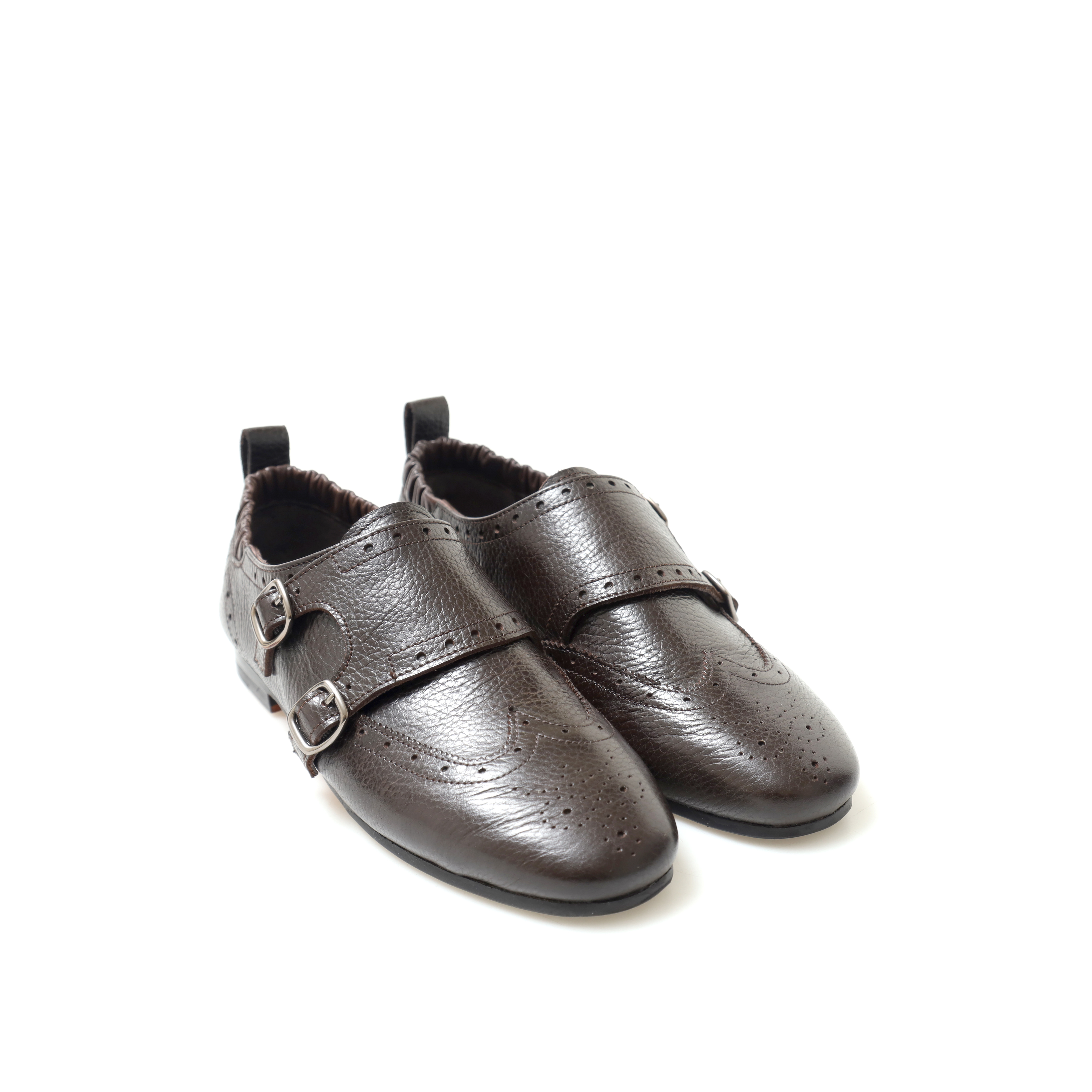 Brogue Double Monk Strap Dark Brown - Image 2