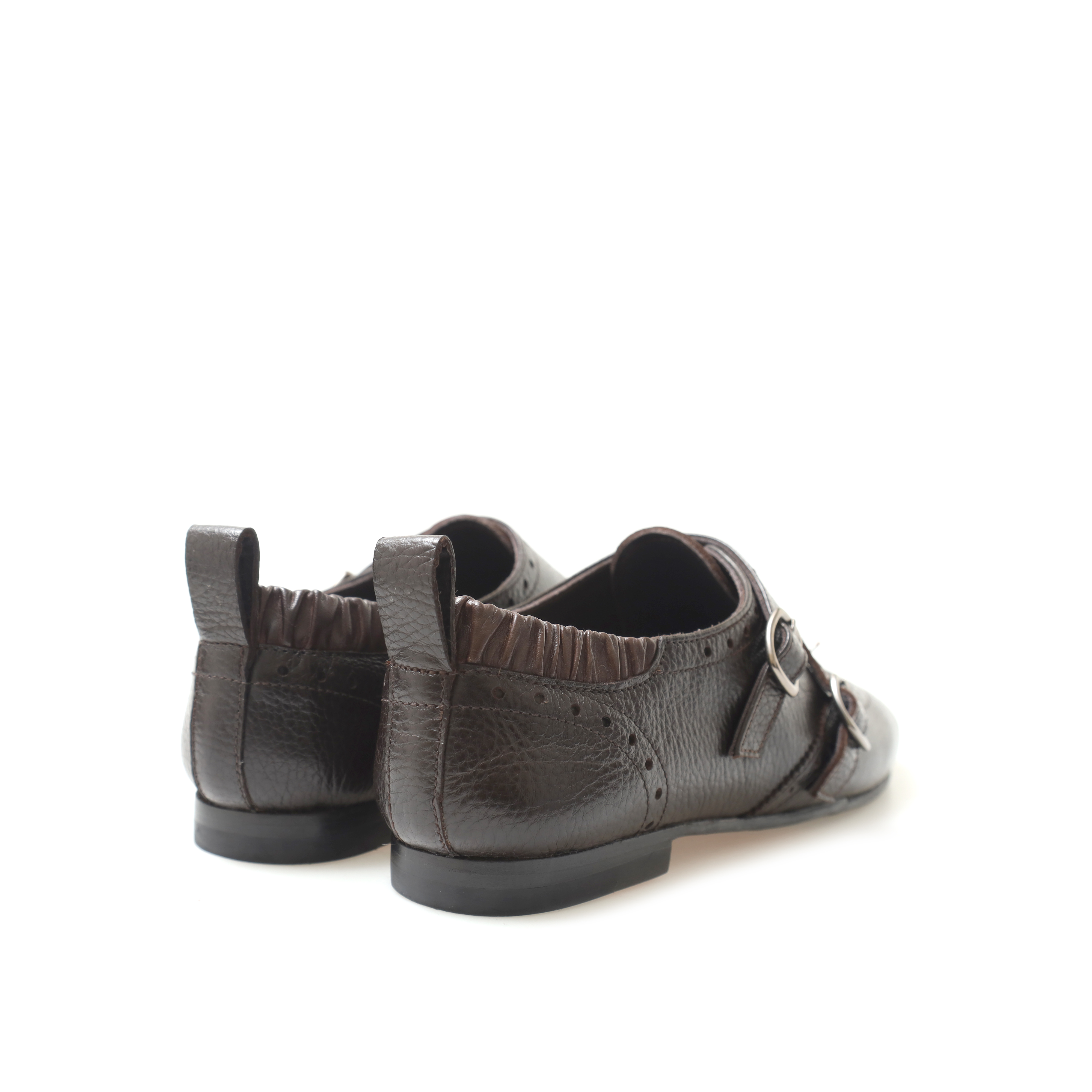 Brogue Double Monk Strap Dark Brown - Image 3