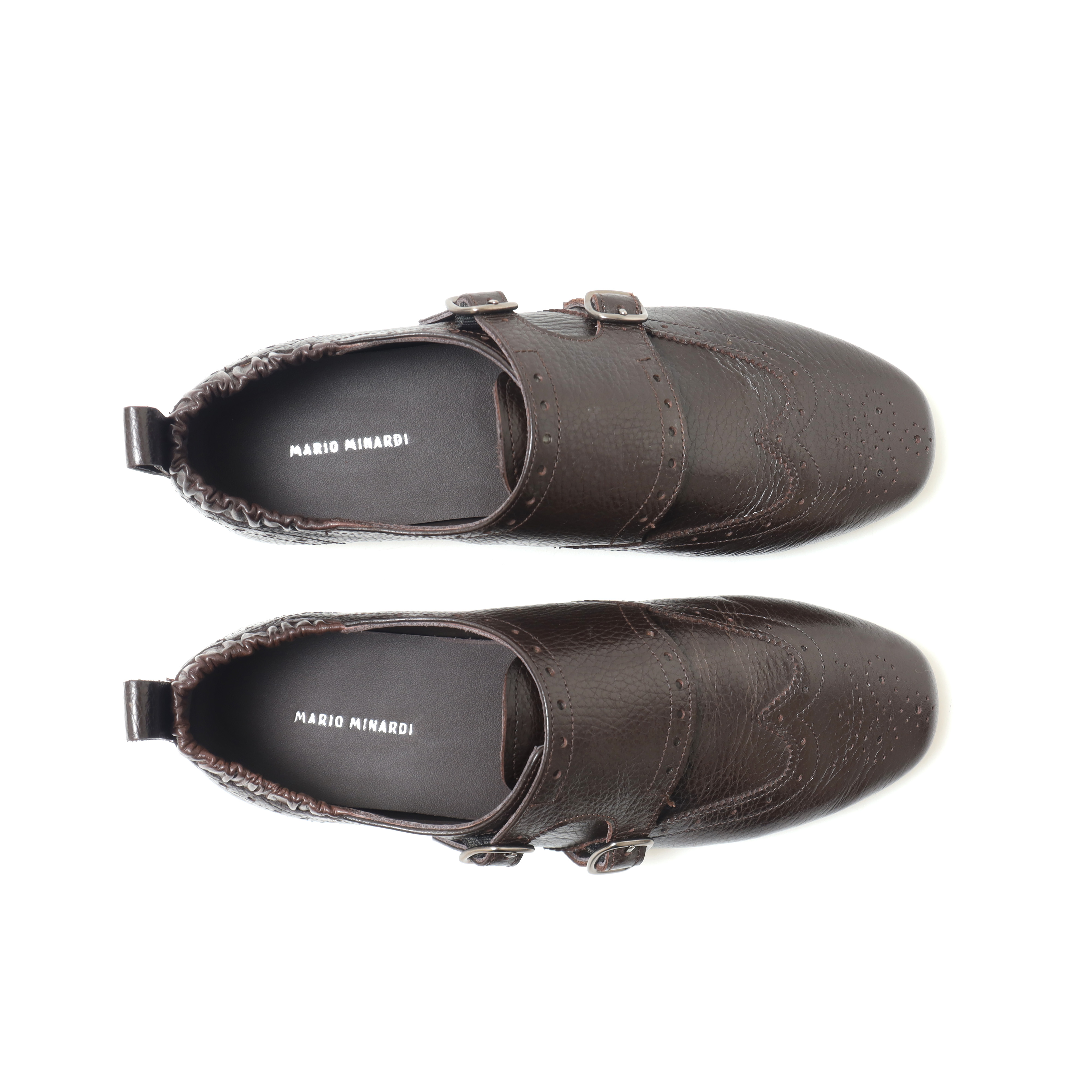 Brogue Double Monk Strap Dark Brown - Image 4