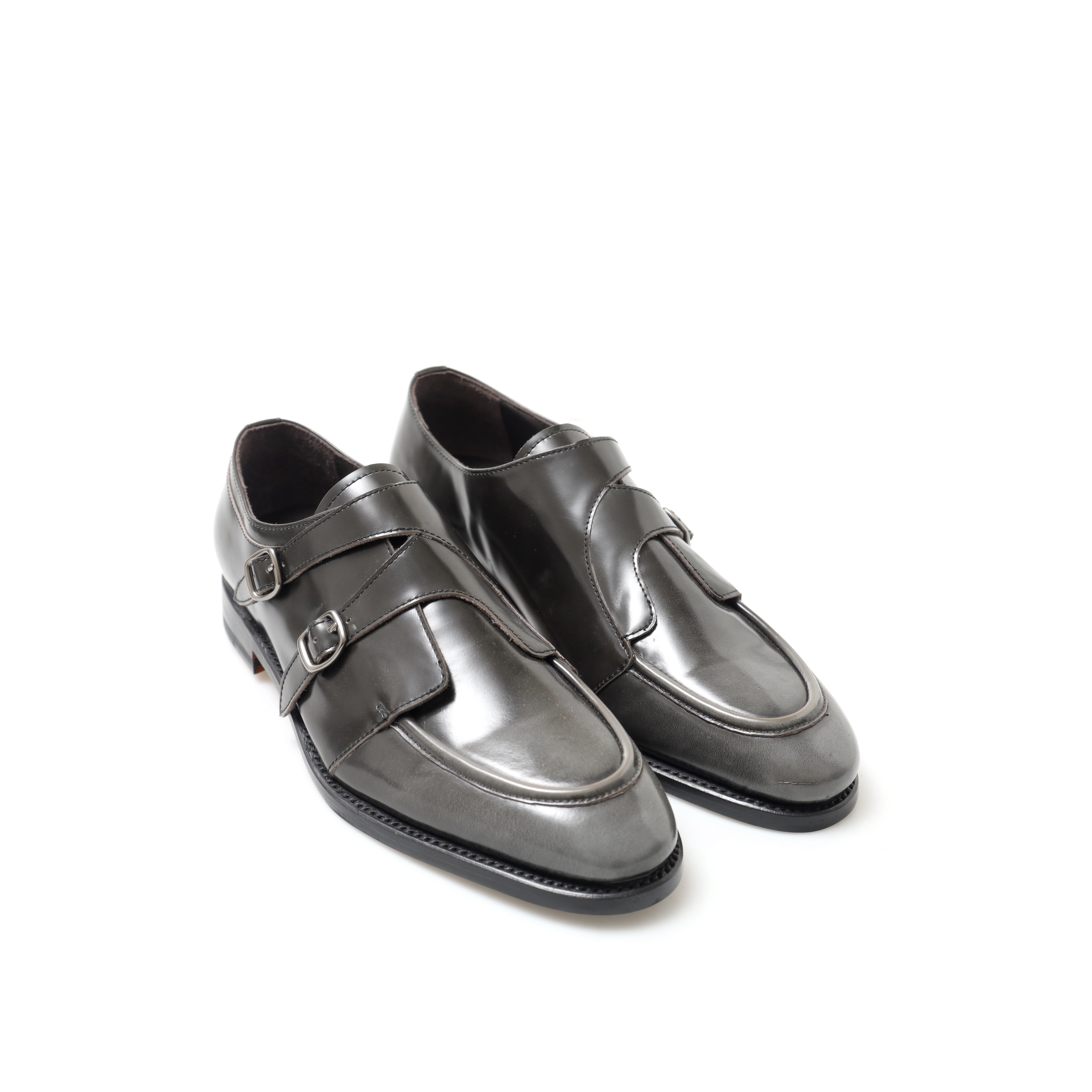 Overlap Monkstrap Shoes Grey - Image 3