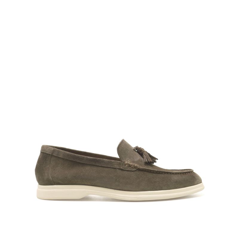 Dusk Suede Tassel Loafers Taupe