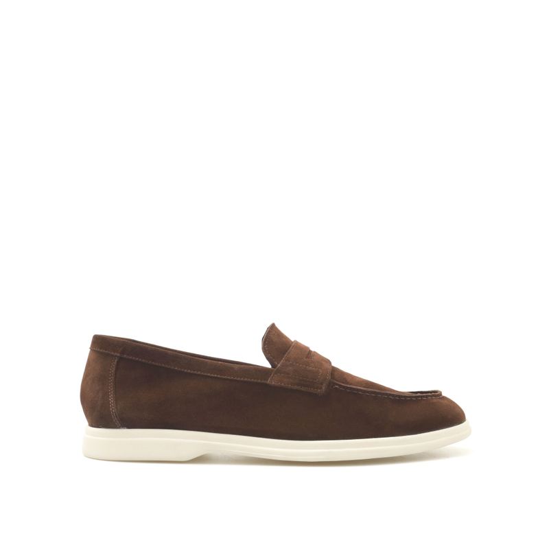 Daybreak Suede Penny Loafers Walnut