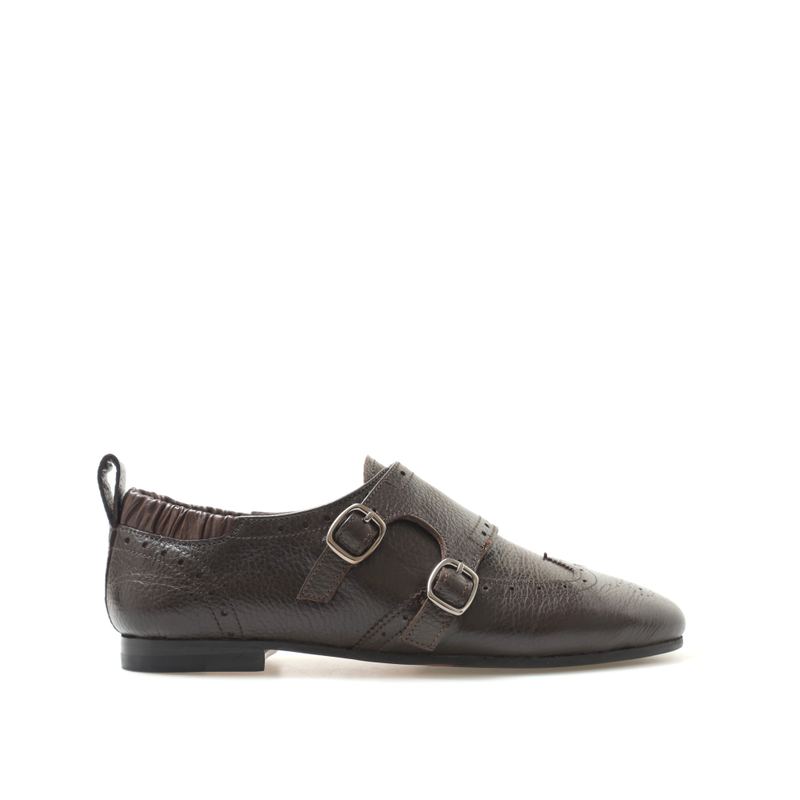 Brogue Double Monk Strap Dark Brown
